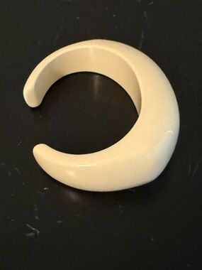 Monet Chunky Crescent Resin Cuff Bracelet in Cream